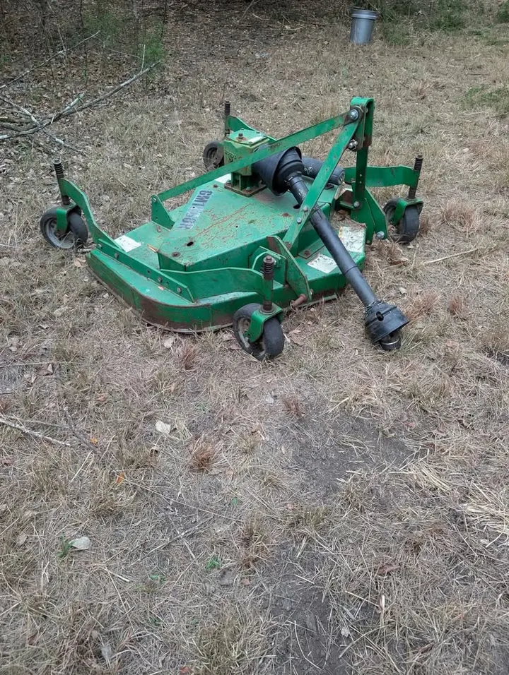 Heavy-duty rotary mower (brush hog) used with the Big Toys John Deere tractor
